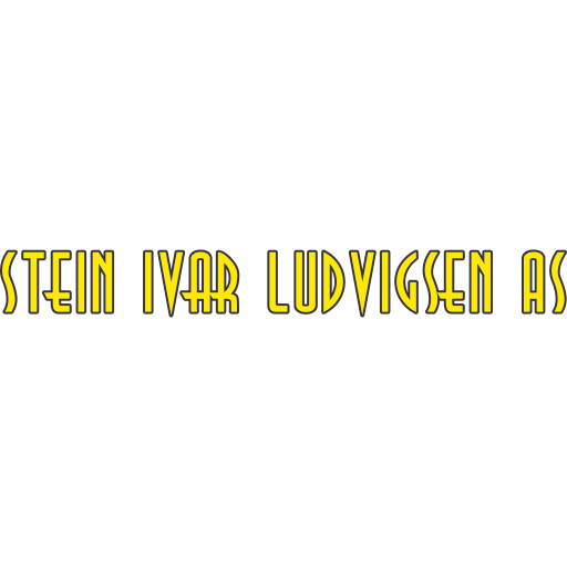 Logo med navnet 'Stein Ivar Ludvigsen AS' i fet, stilisert gul skrift